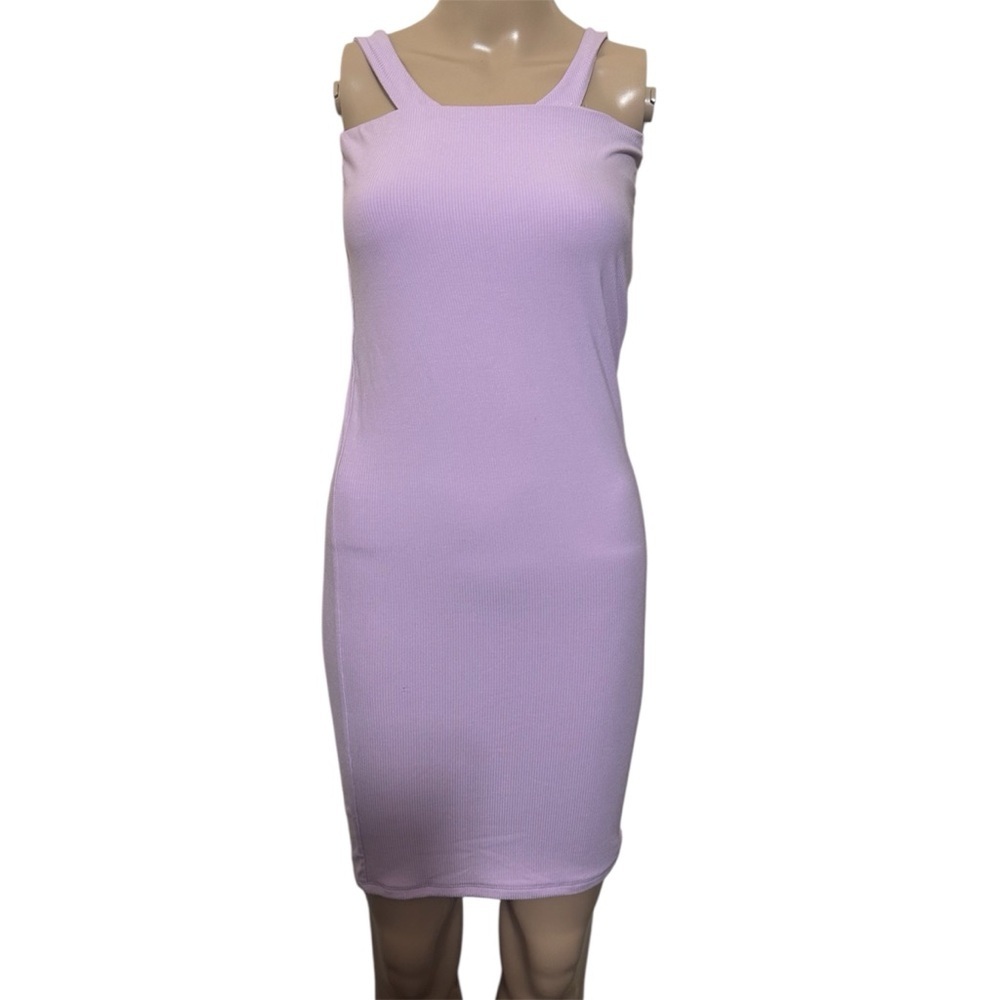 Naked Wardrobe Lavender Ribbed Dress - Picture 7 of 7